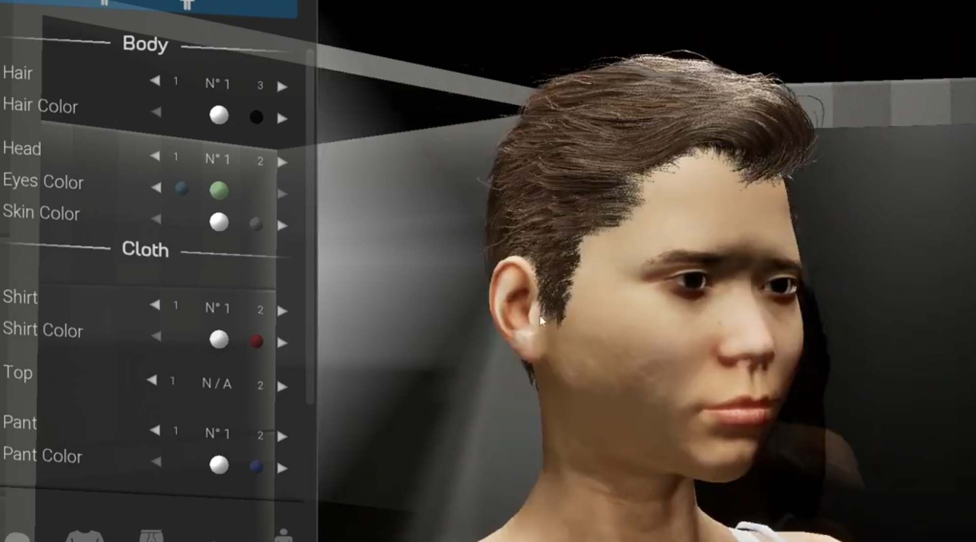 Character face close-up